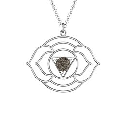 Third Eye Chakra Pendant in 925 Sterling Silver with Smokey Quartz