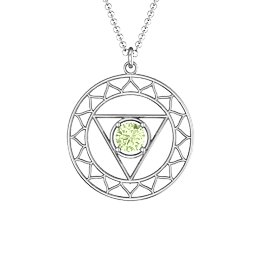 Throat Chakra Pendant in 925 Sterling Silver with Peridot