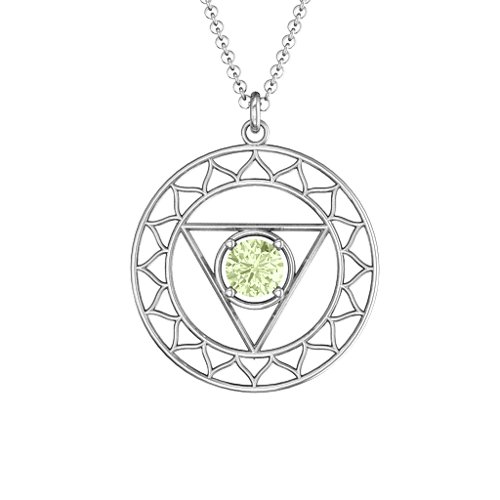 Throat Chakra Pendant – Sterling Silver with Peridot