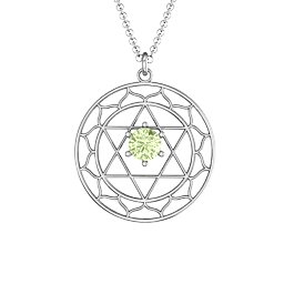 Heart Chakra Pendant in 925 Sterling Silver with Peridot