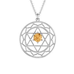 Heart Chakra Pendant in 925 Sterling Silver with Citrine