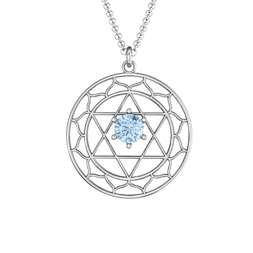 Heart Chakra Pendant – Sterling Silver with Aquamarine