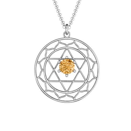 Heart Chakra Pendant – Sterling Silver with Citrine