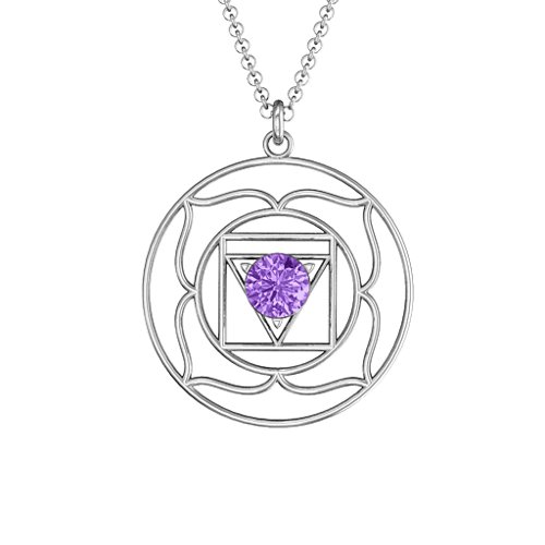 Root Chakra Pendant – Sterling Silver with Amethyst