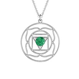 Root Chakra Pendant in 925 Sterling Silver with Emerald