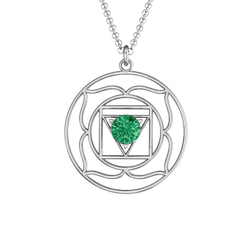 Root Chakra Pendant – Sterling Silver with Emerald