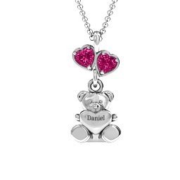 Teddy Bear with Stones Pendant