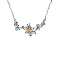 Star of David with Olive Branches Pendant