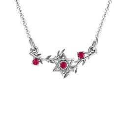 Star of David with Olive Branches Pendant