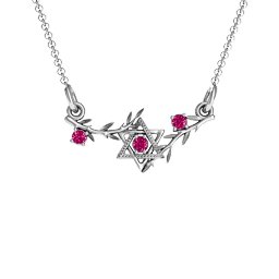 Star of David with Olive Branches Pendant