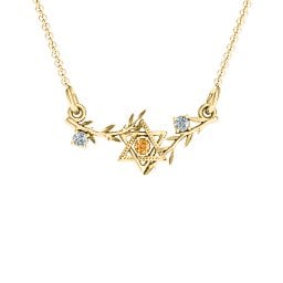 Star of David with Olive Branches Pendant