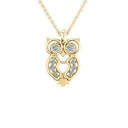 Wise Owl Pendant in 10K Solid Yellow Gold
