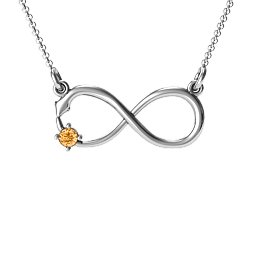Snake Infinity Pendant in 925 Sterling Silver with Citrine