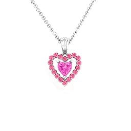 Heart in Heart Halo Pendant