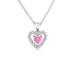 Heart in Heart Halo Pendant