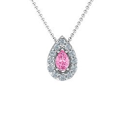 Pear Shape Halo Slide Pendant