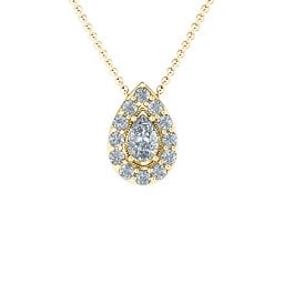 Pear Shape Halo Slide Pendant