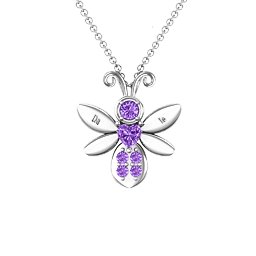 To Bee in Love Pendant in 925 Sterling Silver with Amethyst