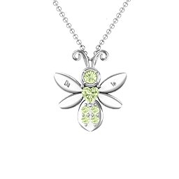 To Bee in Love Pendant in 925 Sterling Silver with Peridot