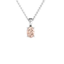 Elegant Oval Stone Pendant in 925 Sterling Silver with Morganite