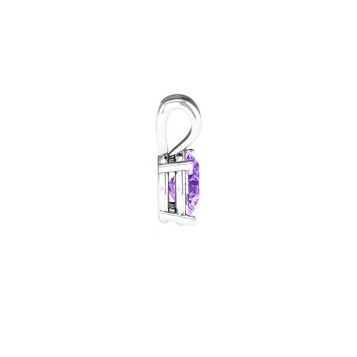 Elegant Oval Stone Pendant – Sterling Silver with Amethyst