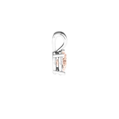 Elegant Oval Stone Pendant – Sterling Silver with Morganite