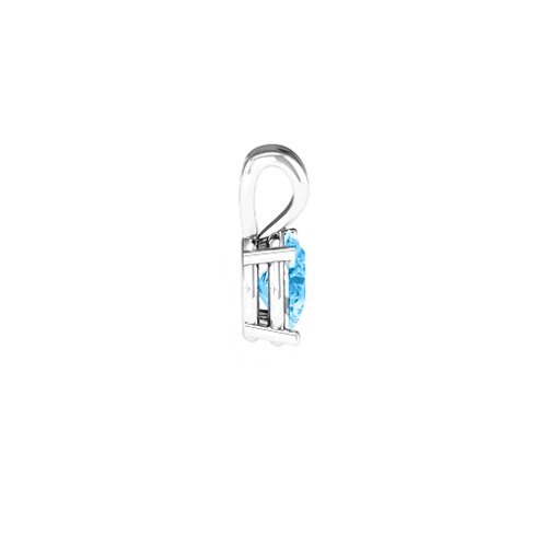 Elegant Oval Stone Pendant – Sterling Silver with Blue Topaz