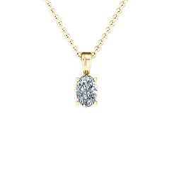 Elegant Oval Stone Pendant in 10K Solid Yellow Gold