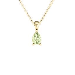 Elegant Pear Stone Pendant in 18K Gold Plated Silver with Peridot