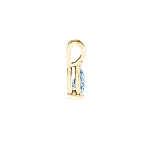 Elegant Pear Stone Pendant – 18K Gold Plated Silver with Aquamarine