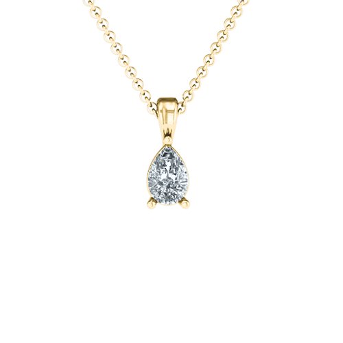 Elegant Pear Stone Pendant – 18K Gold Plated Silver with Cubic Zirconia