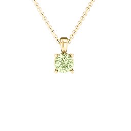 Elegant Round Stone Pendant in 18K Gold Plated Silver with Peridot