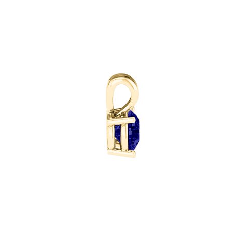 Elegant Round Stone Pendant – 18K Gold Plated Silver with Blue Sapphire