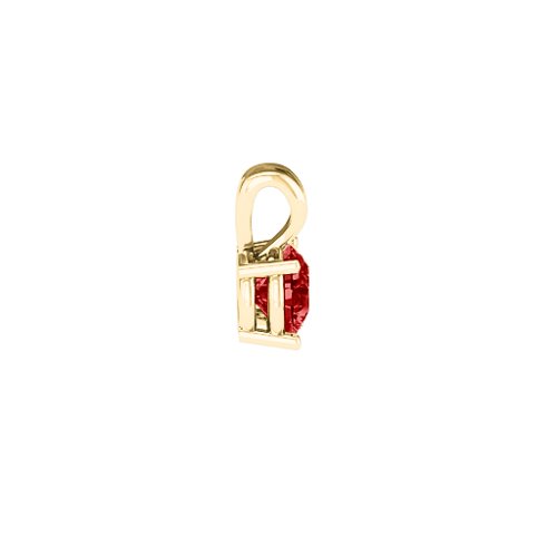 Elegant Round Stone Pendant – 18K Gold Plated Silver with Garnet