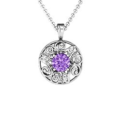 Burst of Joy Pendant in 925 Sterling Silver with Amethyst