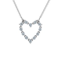 Glistening Heart Pendant – Sterling Silver with Cubic Zirconia