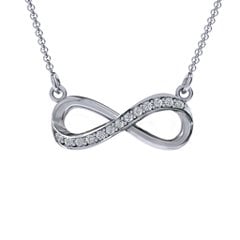 Stroke of Sparkle Horizontal Infinity Pendant