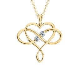 Soul Mates Infinity Birthstone Pendant in 18K Gold Plated Silver