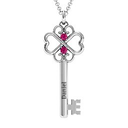 Hearts and Clover Infinity Key Pendant