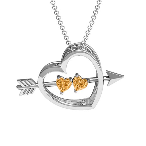 Meant to Be 3-D Pendant – Sterling Silver with Citrine