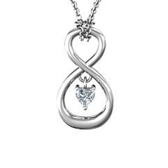 Dangling Heart Infinity Pendant