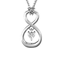 Dangling Heart Infinity Pendant
