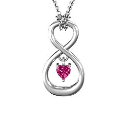 Dangling Heart Infinity Pendant