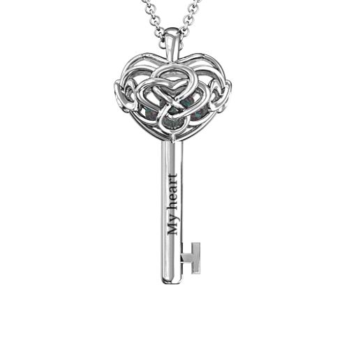 Infinitely in Love Caged Key Pendant – Sterling Silver with Alexandrite