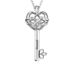 “Beautiful Blossoms” Caged Key Pendant