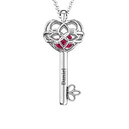 “Beautiful Blossoms” Caged Key Pendant