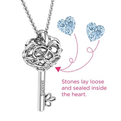 “Beautiful Blossoms” Caged Key Pendant