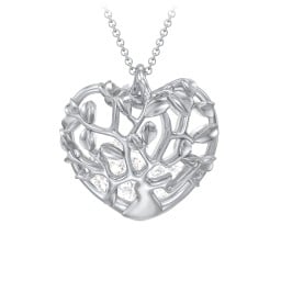 Family Tree Caged Heart Pendant
