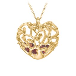Family Tree Caged Heart Pendant