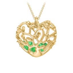 Family Tree Caged Heart Pendant